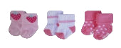 Baby Terry Socks 0-6month Pink 3pk