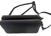 Baron Leather Double Zip Black Purse/Wallet