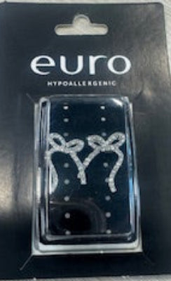 Glam 56491 Silver Crystal Bow Earrings