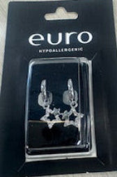 Euro 56471 Silver Crystal Star on Hoop