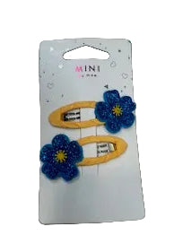 Mini by Mae 40-3129 One Touch Clip Blue Flower 2pk