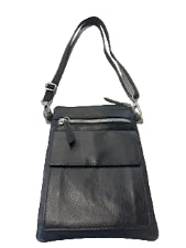 Cowhide Leather Side Bag -Small Black
