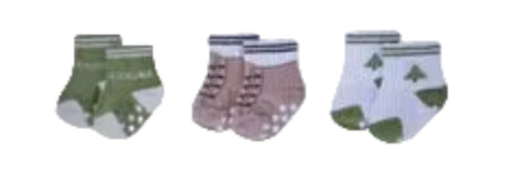 Non Skid Green Socks 9-18m 3 pack