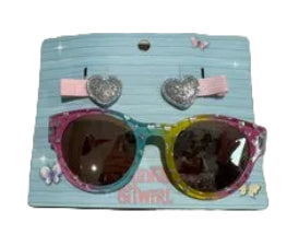 Twinkle & Twirl Sunglasses & Clip Set Gradient Heart