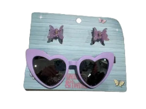 Twinkle & Twirl Sunglasses & Clip Set Lilac Heart