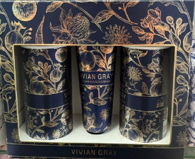 Vivian Grace Velvet Blue Botanical Hand & Body Set 3pc