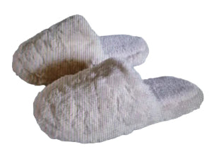 Women Slippers Beige Fluffy Slip On Large 11-12