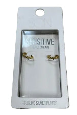 SQN Beaded Huggie 12mm EA Gold Earrings