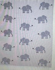 Elephant Knitted Blanket 100% Cotton