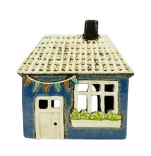 Blue House Flags Tealight