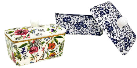 Fine Bone China Butter Dish Blue Story
