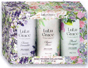 Lulu Grace Floral Body Powder 3pc Gift Set