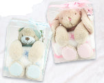Baby Blanket Plush Bunny Set 2pc