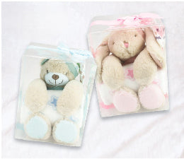 Baby Blanket Plush Bunny Set 2pc