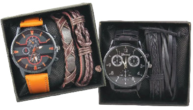 Men Watch & Accessory Set 3pc