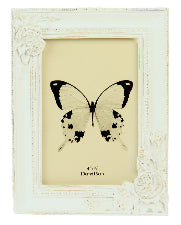 Photo Frame Roses in 2 Corners White