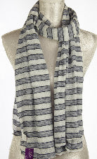 Denim Knit Stripe Scarf