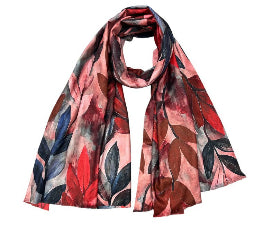 Red Trail Leaves scarf