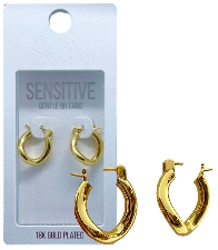 SQN Curved Hoop Gold Earrings