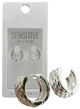 SQN Hammered Hoop EA Silver