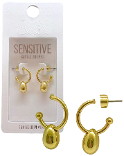 SQN Teardrop Hoop Gold Earrings