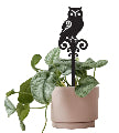 Acrylic Pot Plant Stake Morepork 25cm Black