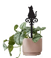 Acrylic Pot Plant Stake Cat 25cm Black