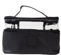 TLC T-285CPLPU Black PU Clear Top Vanity