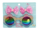 Twinkle & Twirl Sunglasses & Clip Set Rainbow Flower
