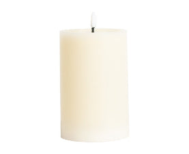 Classic Led Wax Pillar Candle Natural Large 10x15
