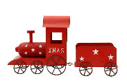 Xmas Red Metal Train with Carriage