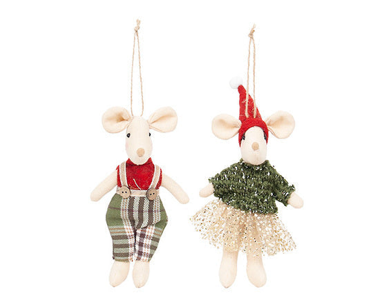 Mr & Mrs Scott Mouse Green/Red Set 2