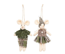 Mr & Mrs Scott Mouse Green/Taupe Set of 2