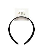 Adorn by Mae 41-2315 Headband Matte Satin Black 3.5cm