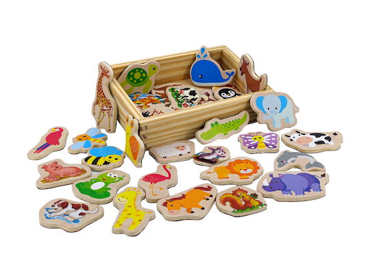 Wooden Animal Magnets 34pcs