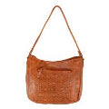 Baron Handbag Oval Small - Weaved Tan