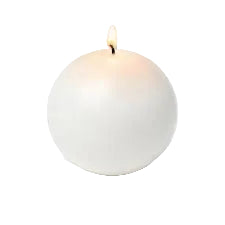 Ball Candle White 80mm