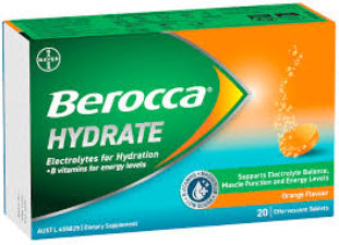 Berocca Hydrate Orange Effervescent Tabs 20s
