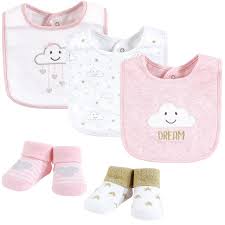 Bib & Sock Set Pink Cloud