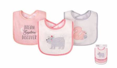 Terry Bib Bear Set Pink