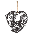 NZ Native Heart Fantail Pair 17cm