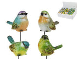 Marble Bird Garden Stake 18cm