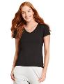 Boody Women V-Neck T-Shirt Black Large