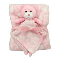 Pink Bear Baby Blanket Set