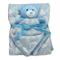 Blue Bear Baby Blanket Set