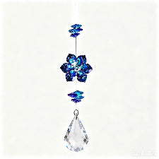 Crystal Flower with Drop Blue
