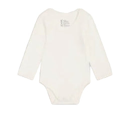 Boody Baby Long Sleeve Bodysuit Natural White 0-3 mths