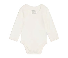 Boody Baby Long Sleeve Bodysuit Natural White 6-12 mths