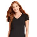 Boody Women V Neck T-Shirt Black XLarge
