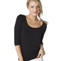BOODY 3/4 Sleeve Top Black XLarge